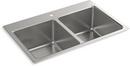 33 x 22 in. 1-Hole Stainless Steel Double Bowl Drop-in and Undermount Kitchen Sink