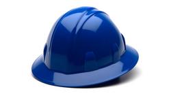 Type 1 Class E, Size 6.5-8, Full Brim Hard Hat, Blue
