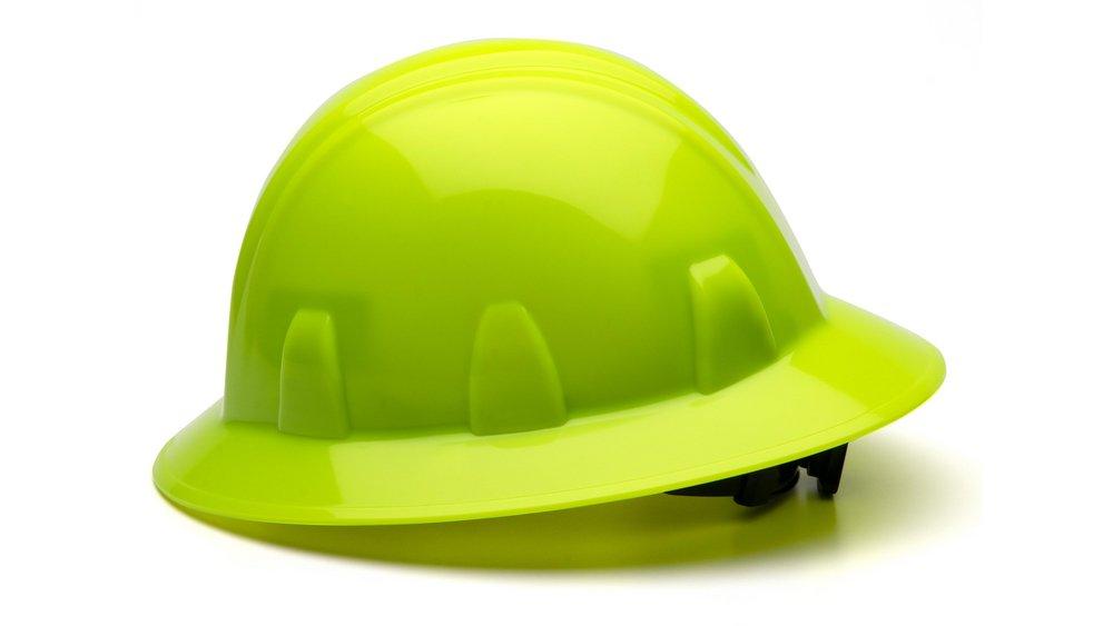 Full Brim Hard Hat in Hi-Vis Green 