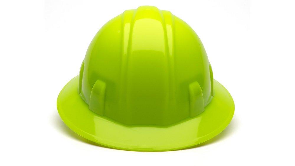 Full Brim Hard Hat in Hi-Vis Green 