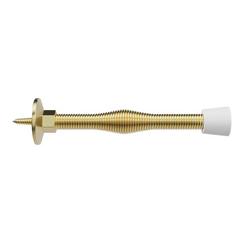 Spring Doorstop 3 in. Thin Profile in Polished Brass (Pack of 10)
