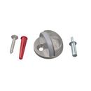 Solid Brass Doorstop Floor Mounted in Satin Nickel 