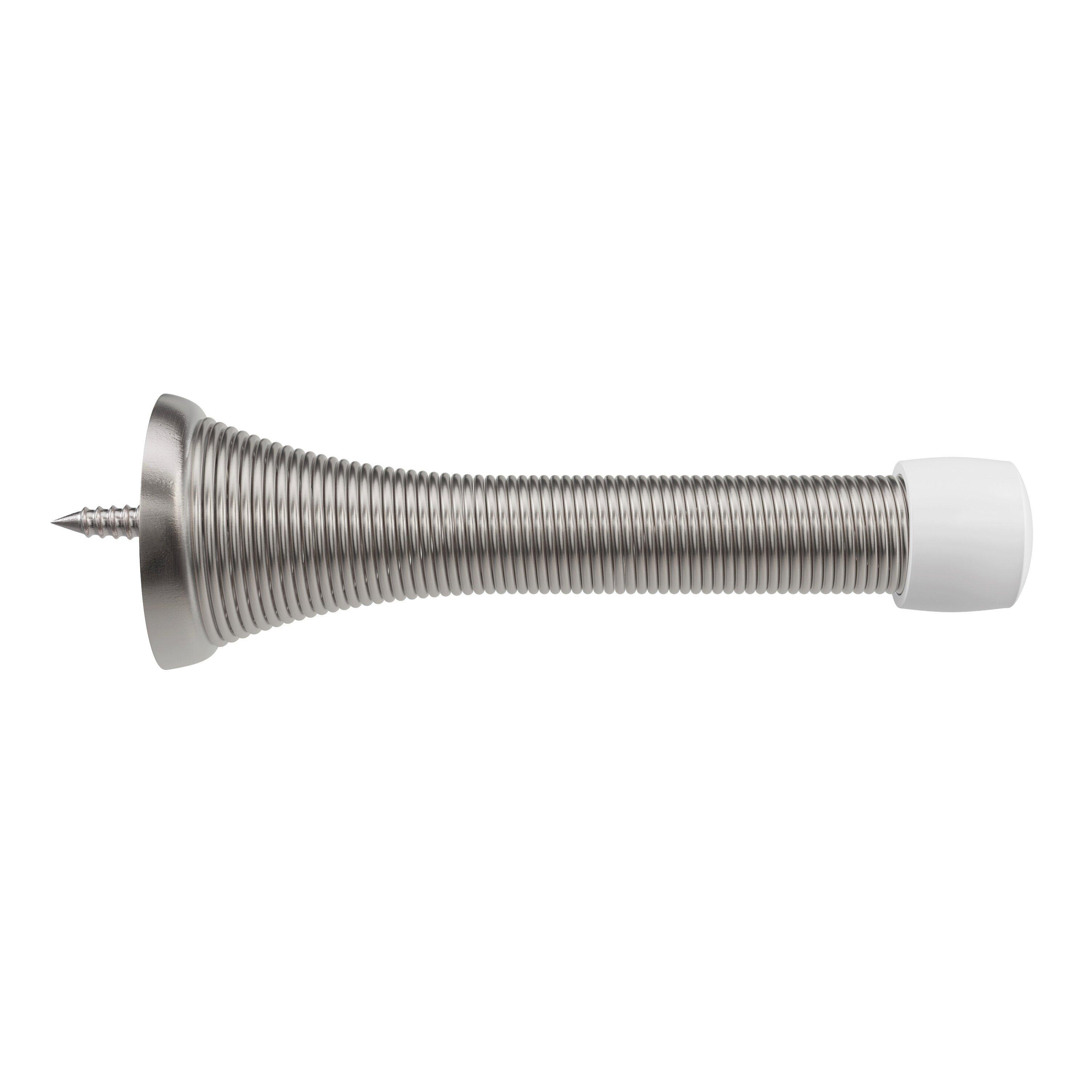 Westcraft Satin Nickel Spring Doorstop 4 in. Tapered Profile 