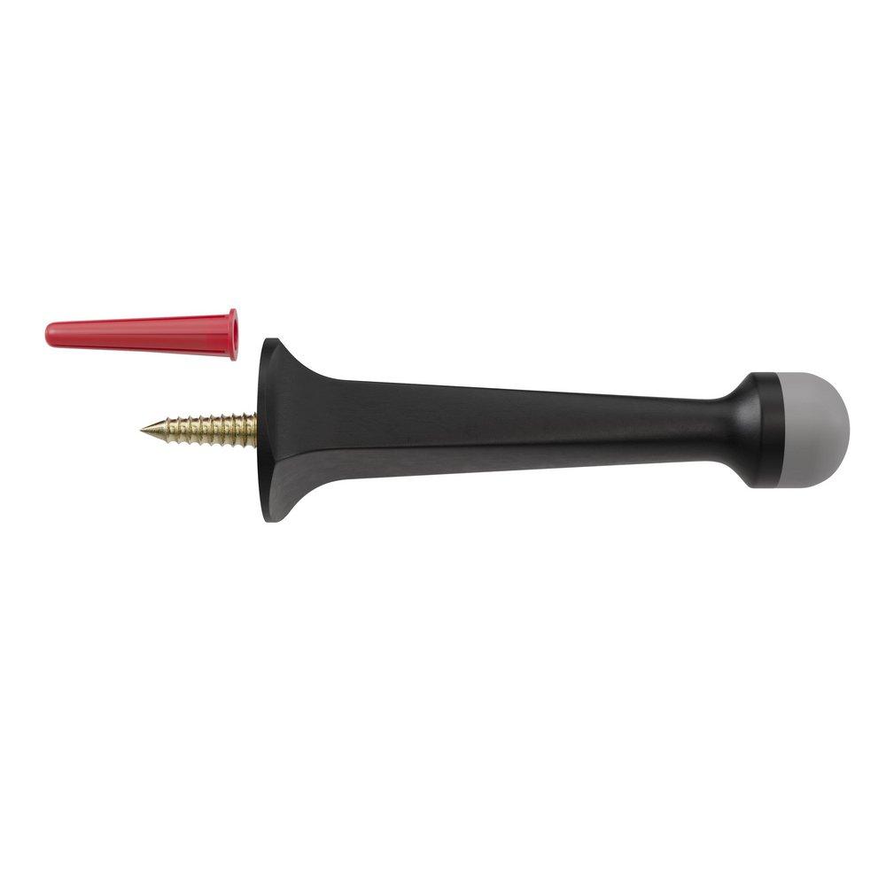 Solid Brass Rigid Doorstop 3 in. Round Profile  in Matte Black 
