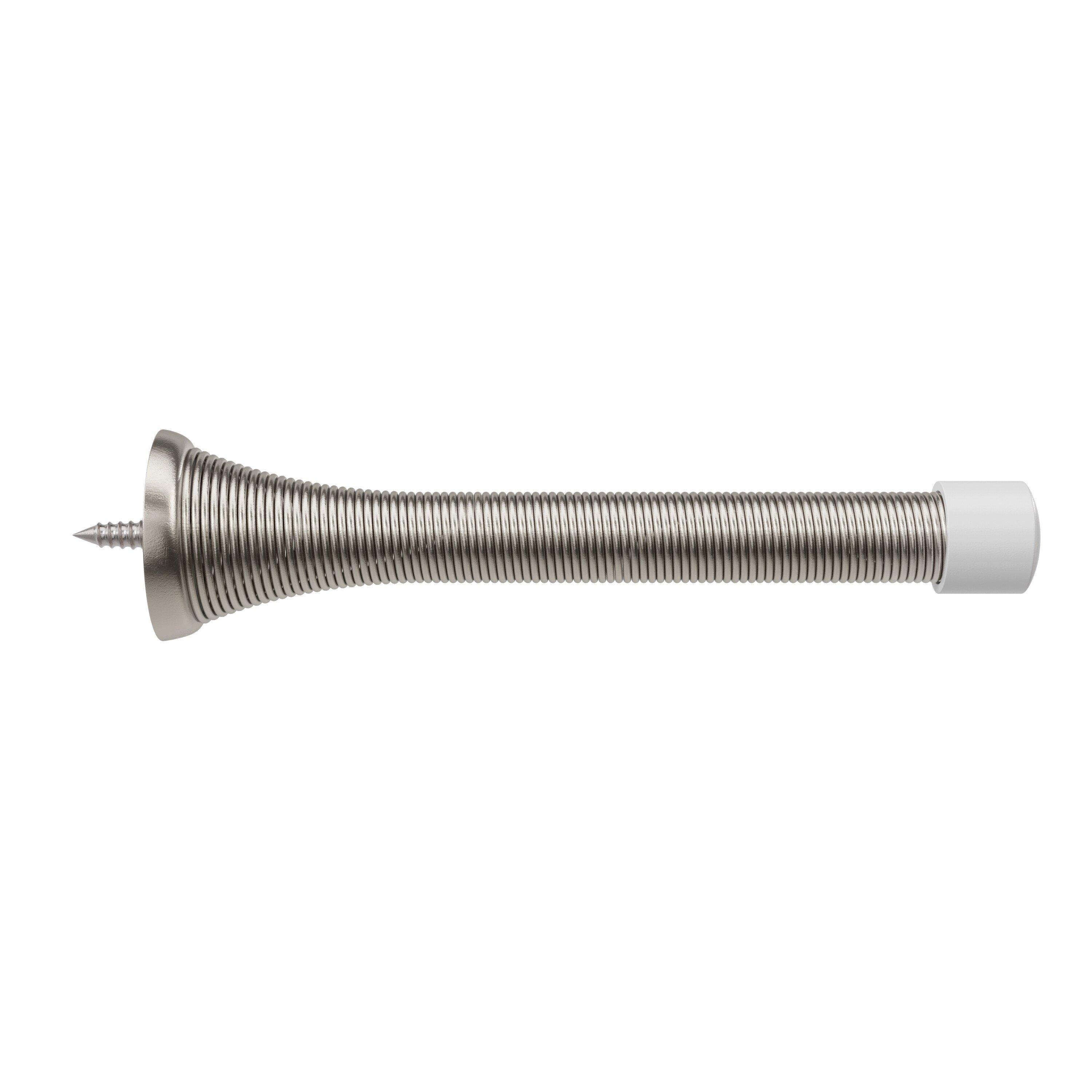 Westcraft Satin Nickel Spring Doorstop 4 in. Tapered Profile 