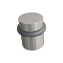 Solid Brass Doorstop Floor Mounted 1.5 in. tall in Satin Nickel 