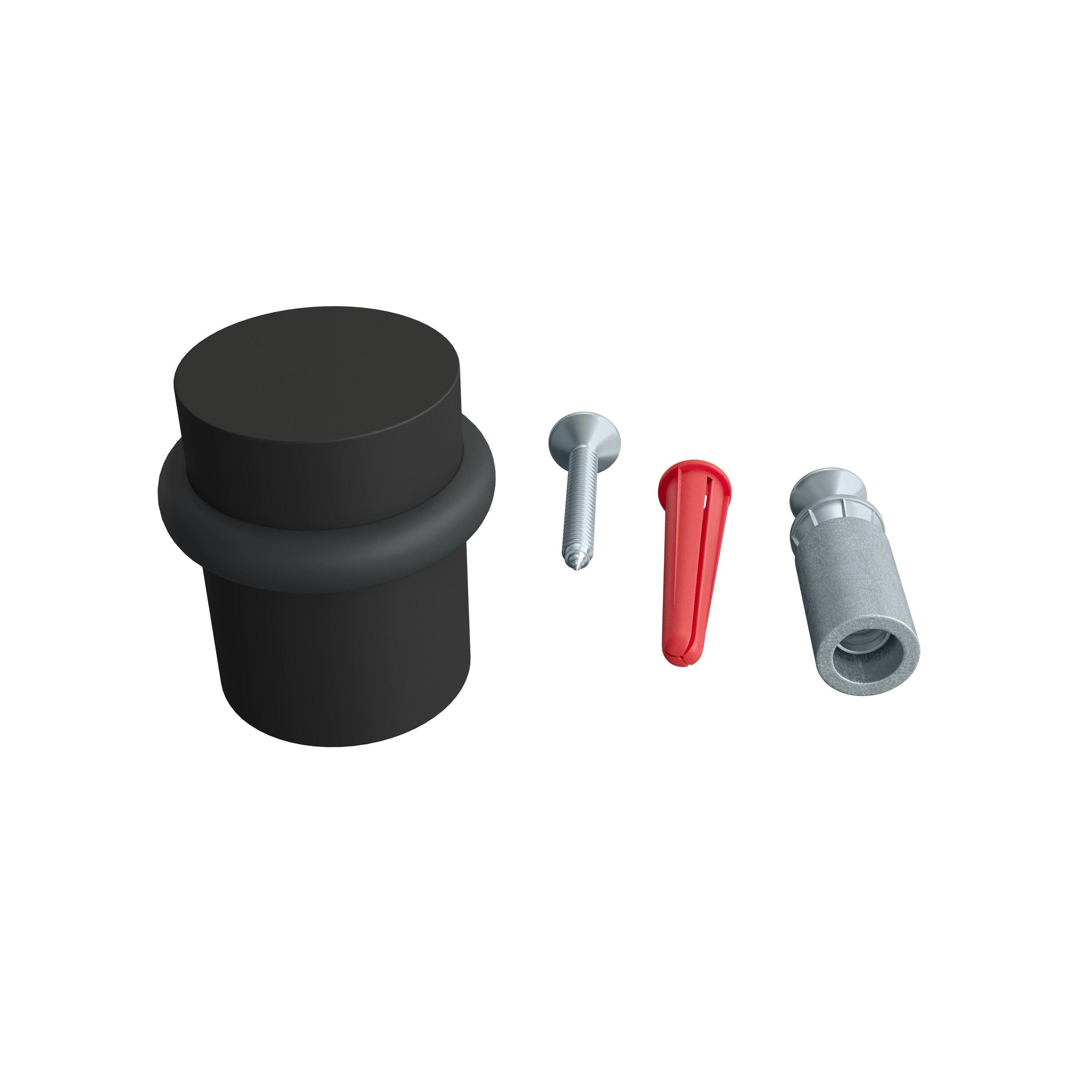 Westcraft Matte Black Solid Brass Floor Mounted Doorstop 