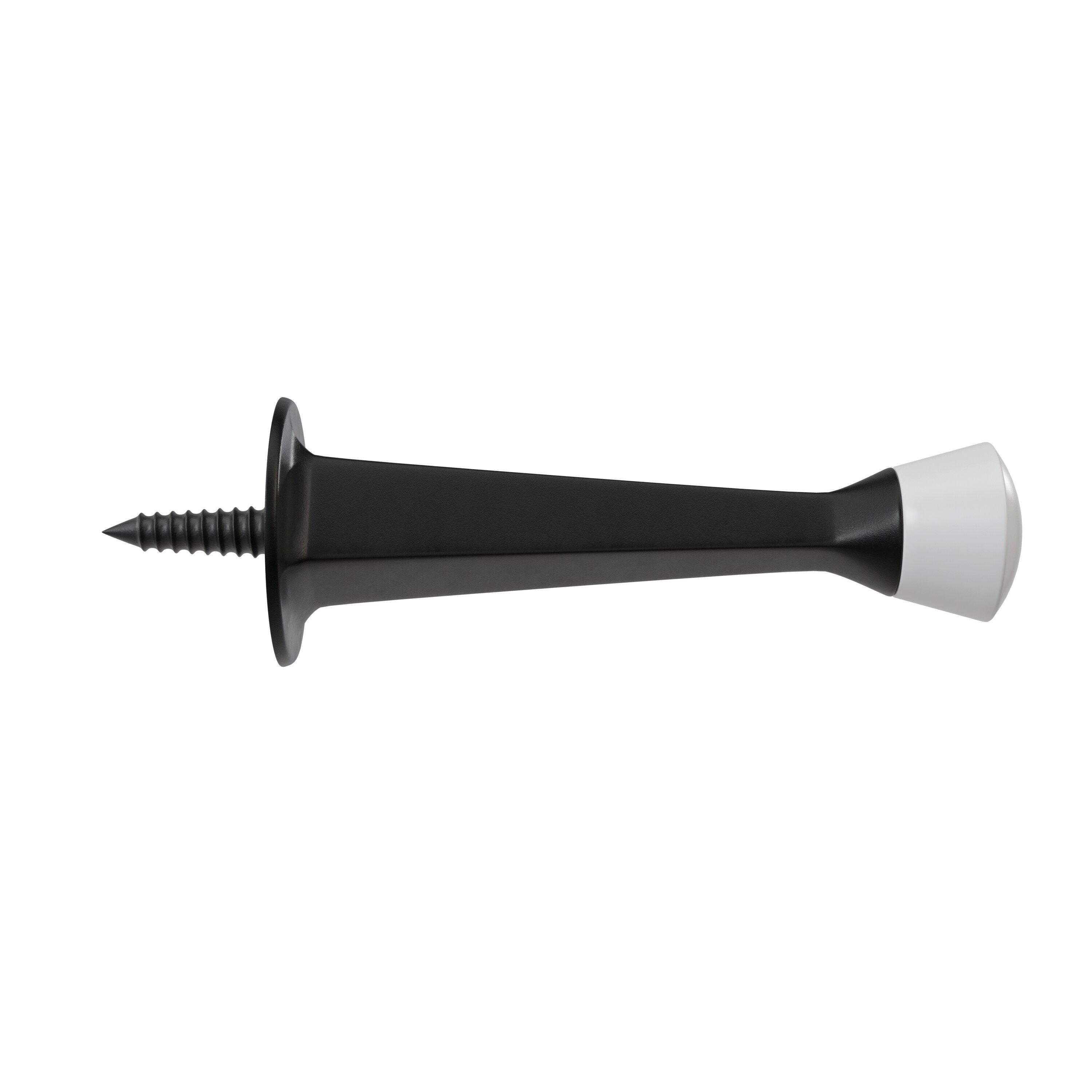 Westcraft Matte Black Rigid Doorstop 3 in. Tapered Profile 