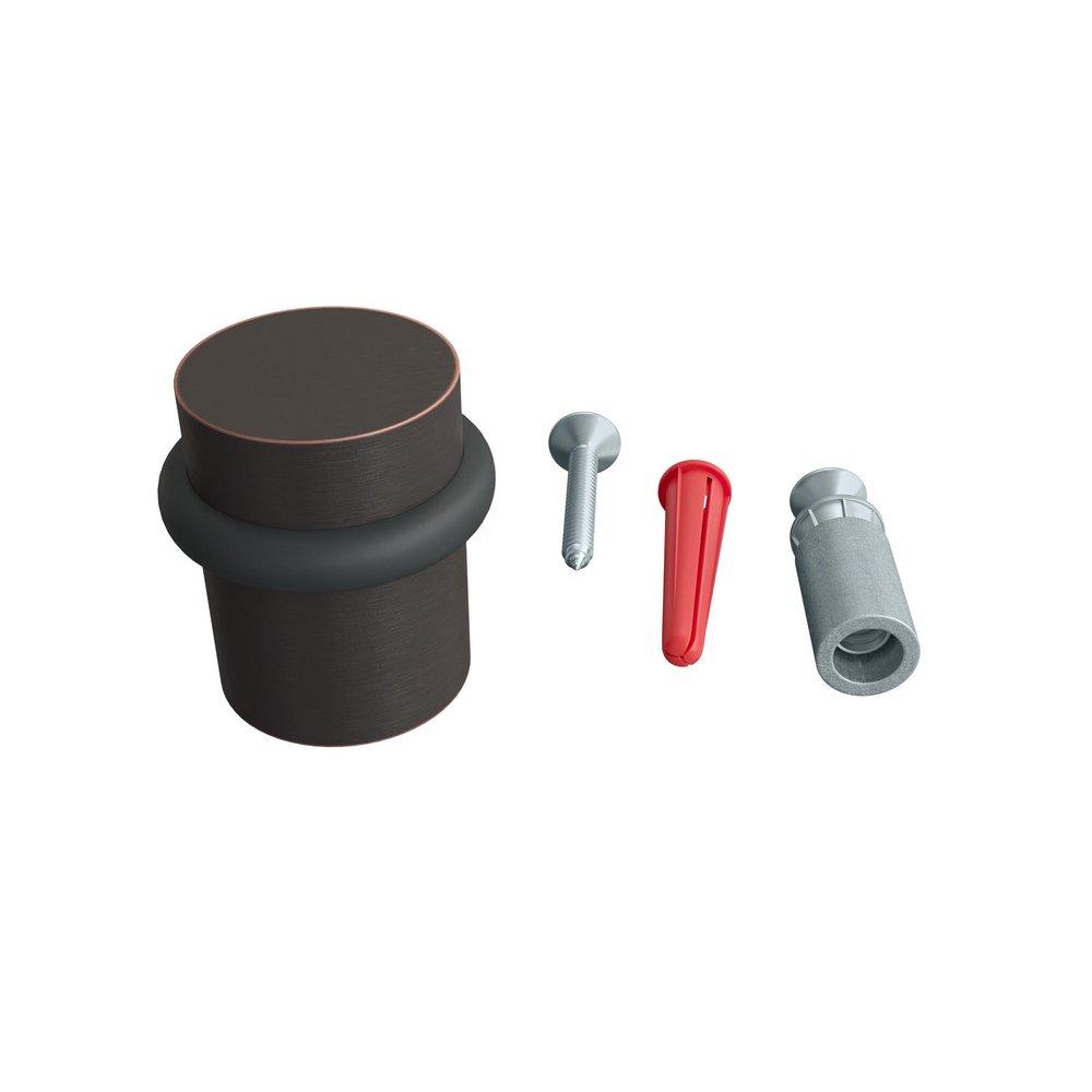 Solid Brass Doorstop Floor Mounted 1.5 in. tall in Oil Rubbed Bronze 