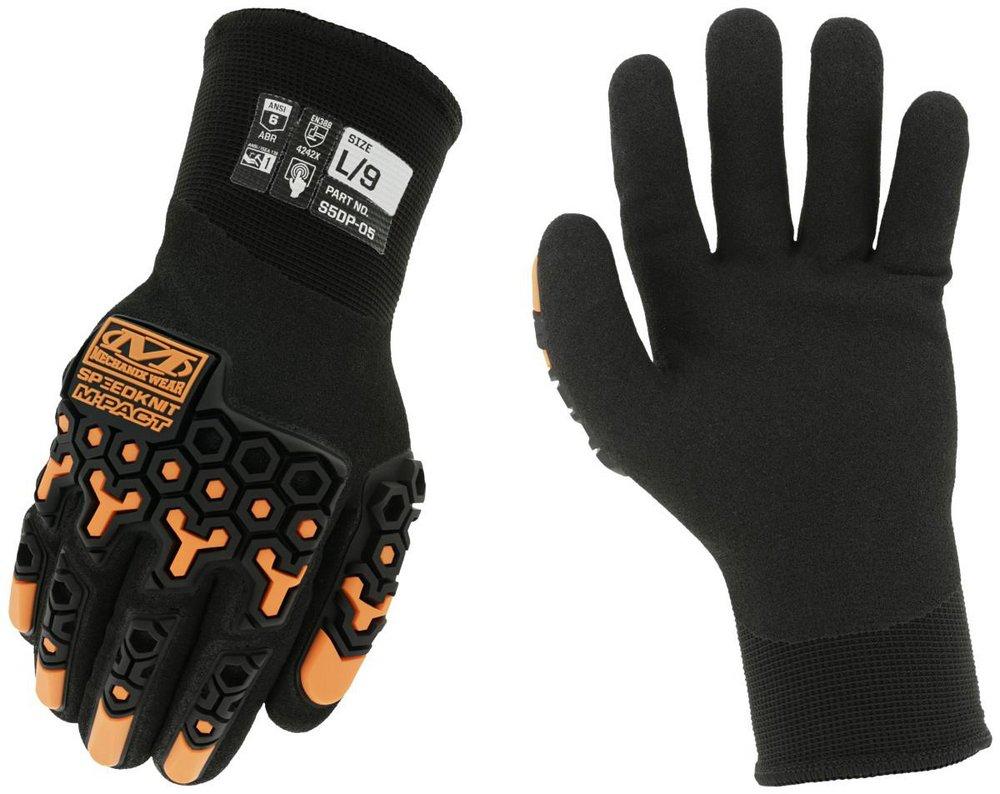 Mechanix Wear Black Acrylic and Rubber Lining Reusable Impact Resistant Gloves in Black 