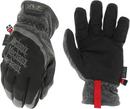 Size M Plastic, Fleece Insulation, Rubber Cuff and Synthetic Leather Palm Reusable Winter Gloves in Grey and Black