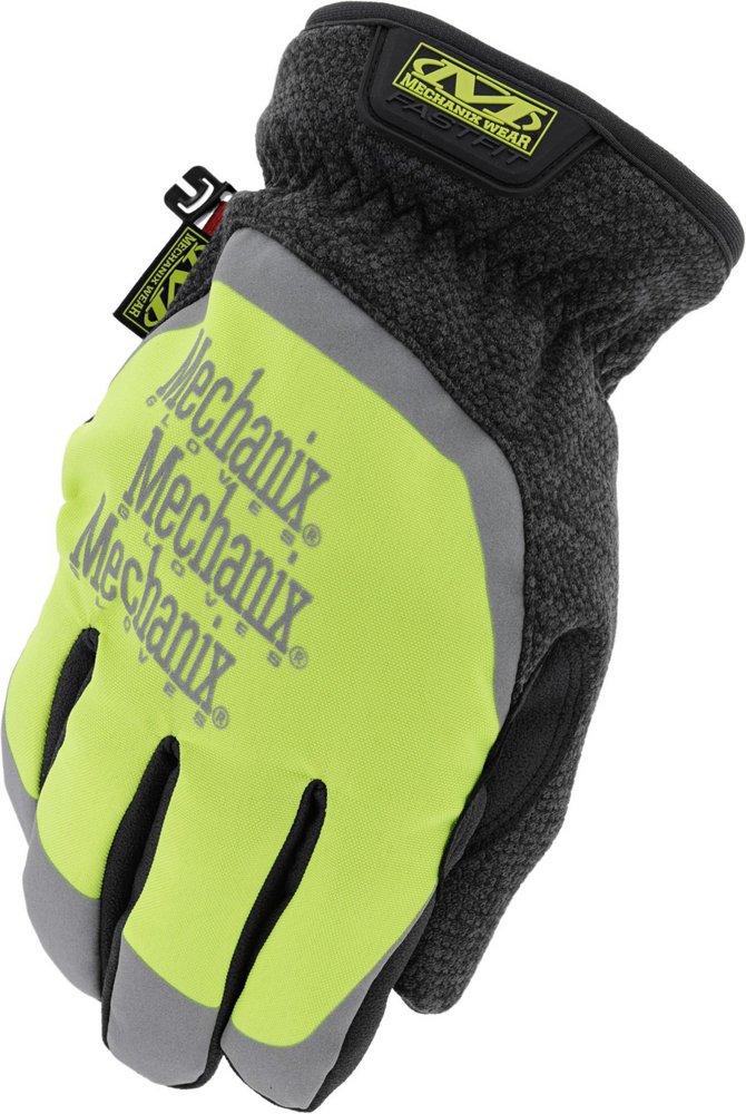 Mechanix Wear Black Plastic Palm, Synthetic Fiber and Synthetic Leather Reusable Cut Resistant Winter Gloves in Black and Hi-Viz Yellow 
