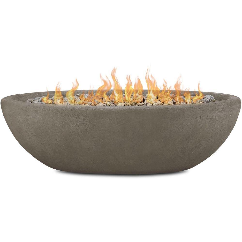 Riverside Large Oval LP Fire Bowl in Glacier Gray by Real Flame 
