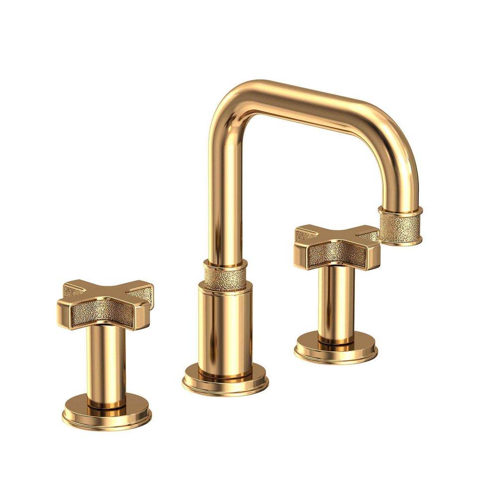 Widespread Bathroom Sink Faucet in Uncoated Polished Brass - Living 
