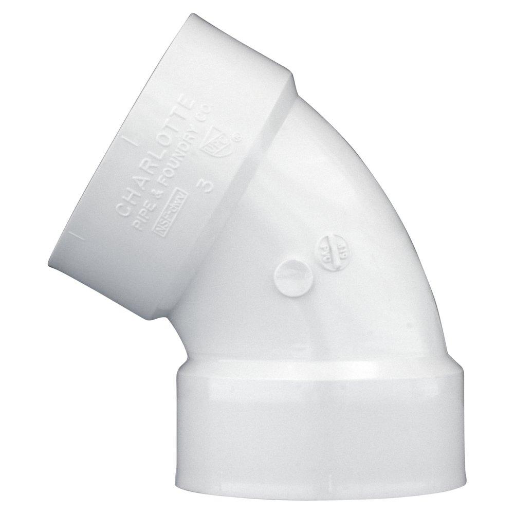 White PVC DWV 60&deg; Elbow 