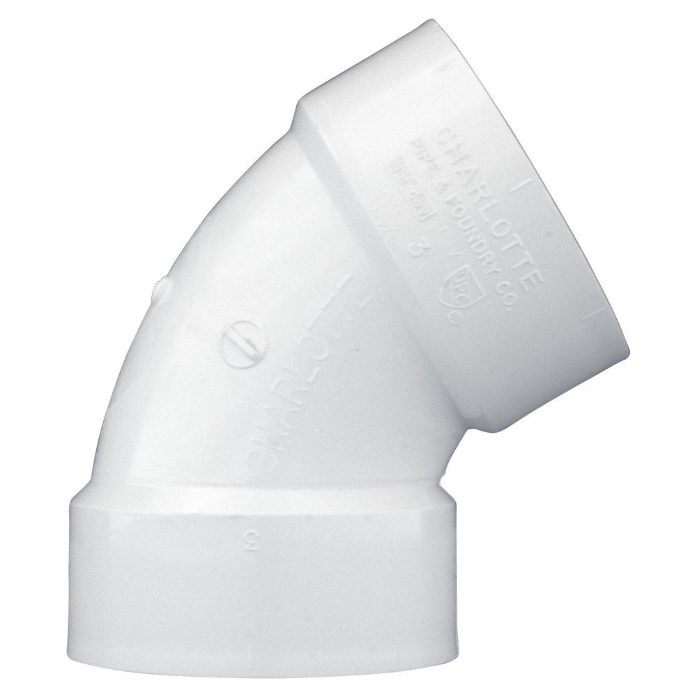 White PVC DWV 60&deg; Elbow 