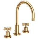 Widespread Bathroom Sink Faucet in Uncoated Polished Brass - Living 