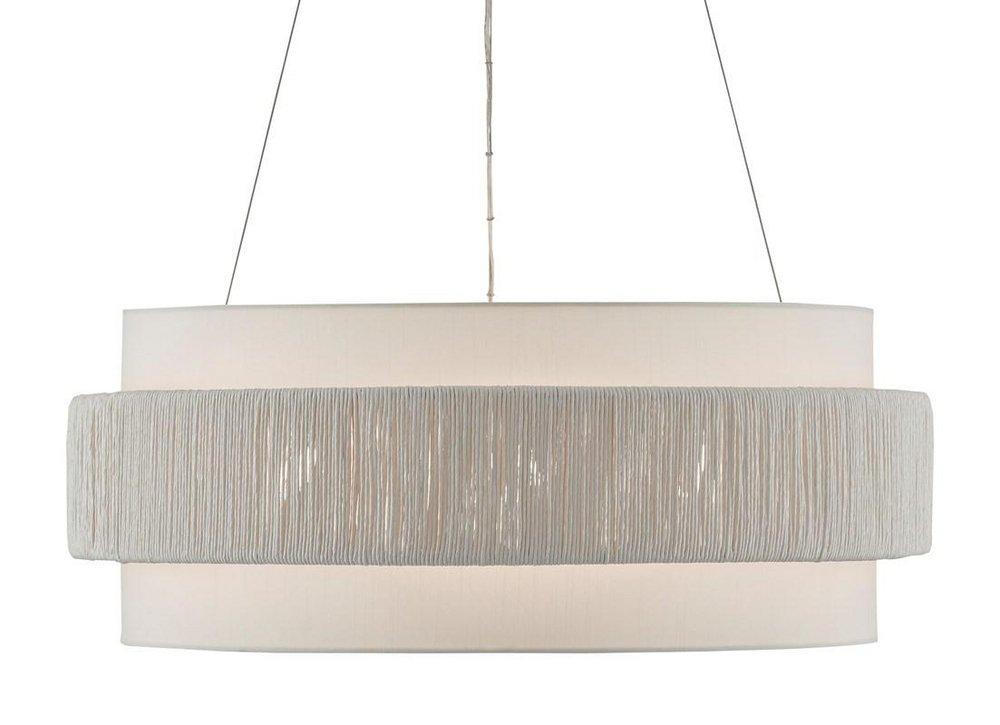 Currey and Company Beige/Sugar White 11-3/4 in. 60W 1-Tier 6-Light Transitional Chandelier 