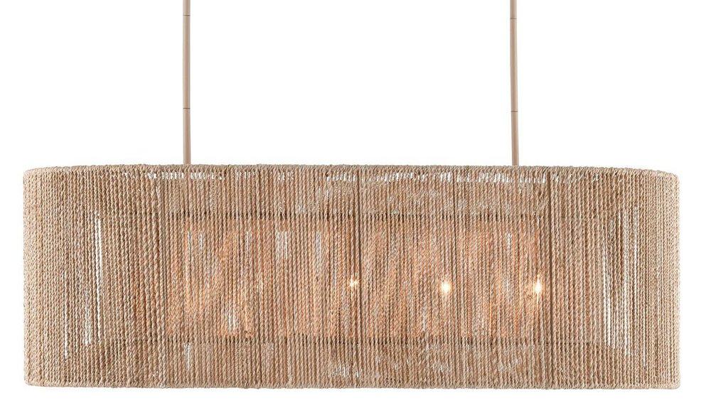 Currey and Company Beige/Natural Rope 18-1/2 x 42-1/4 in. 40W 1-Tier 5-Light Transitional Chandelier 