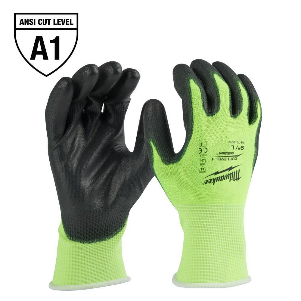 Milwaukee&reg; Lime Plastic Small Parts Handling Gloves in Lime and Black 
