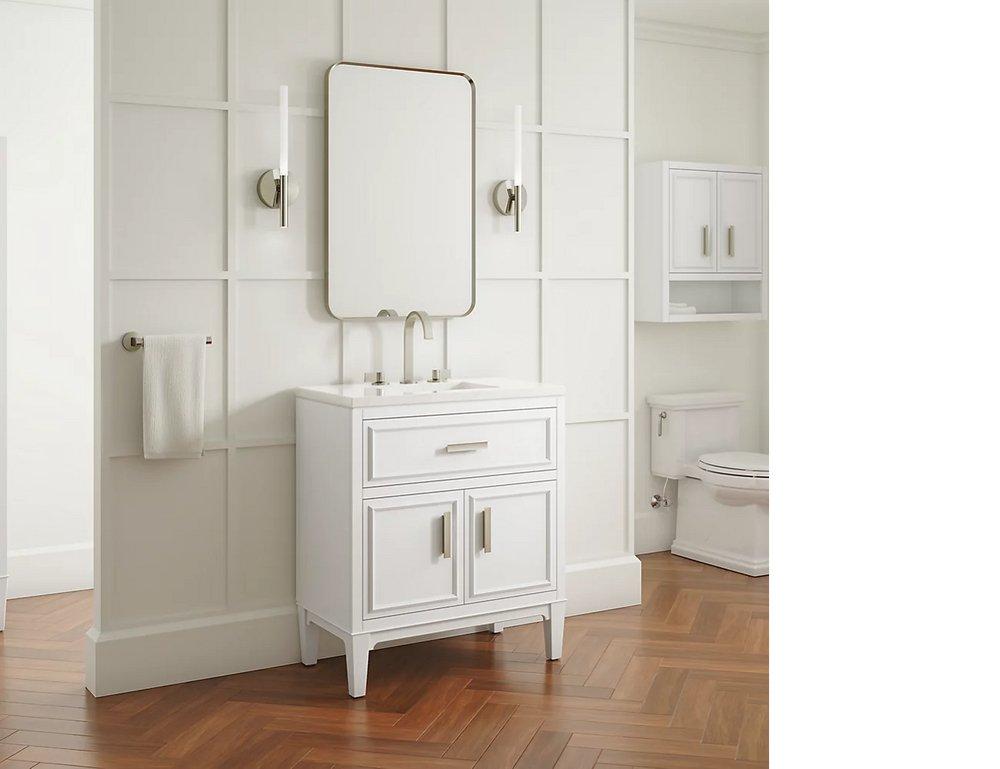 30-7/16 in. Floor Mount Vanity in White 