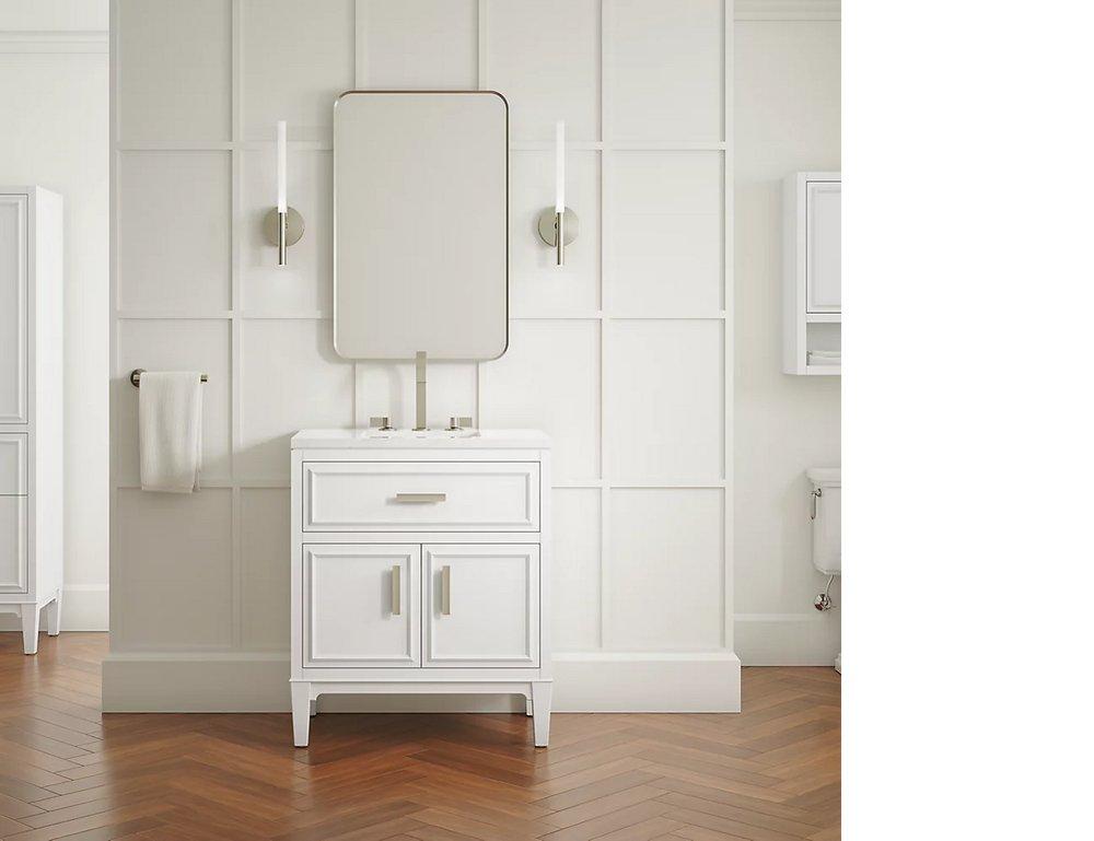 30-7/16 in. Floor Mount Vanity in White 