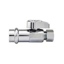 1/2 x 3/8 in. Press x Compression Straight Supply Stop Valve in Chrome 