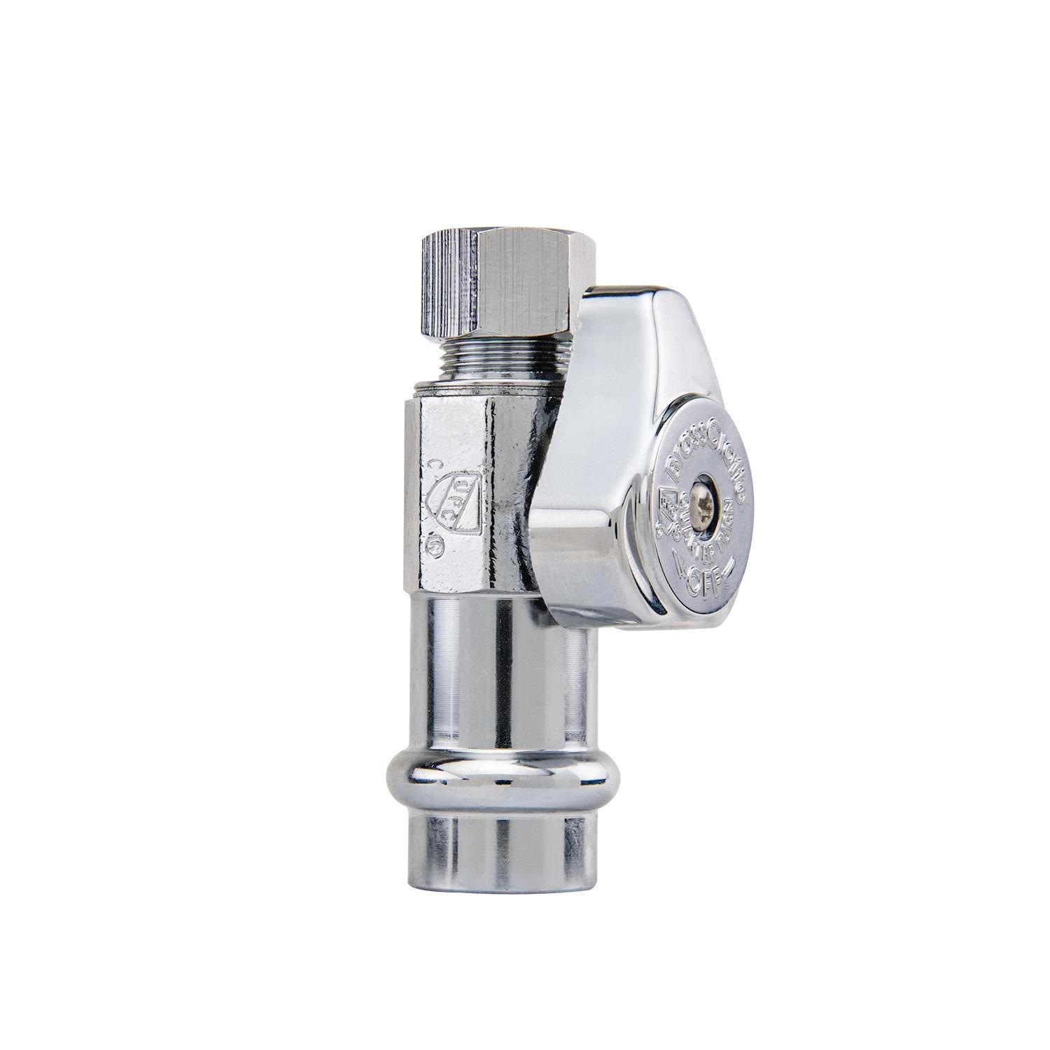 BrassCraft Chrome Press x Compression Straight Supply Stop Valve in Chrome 