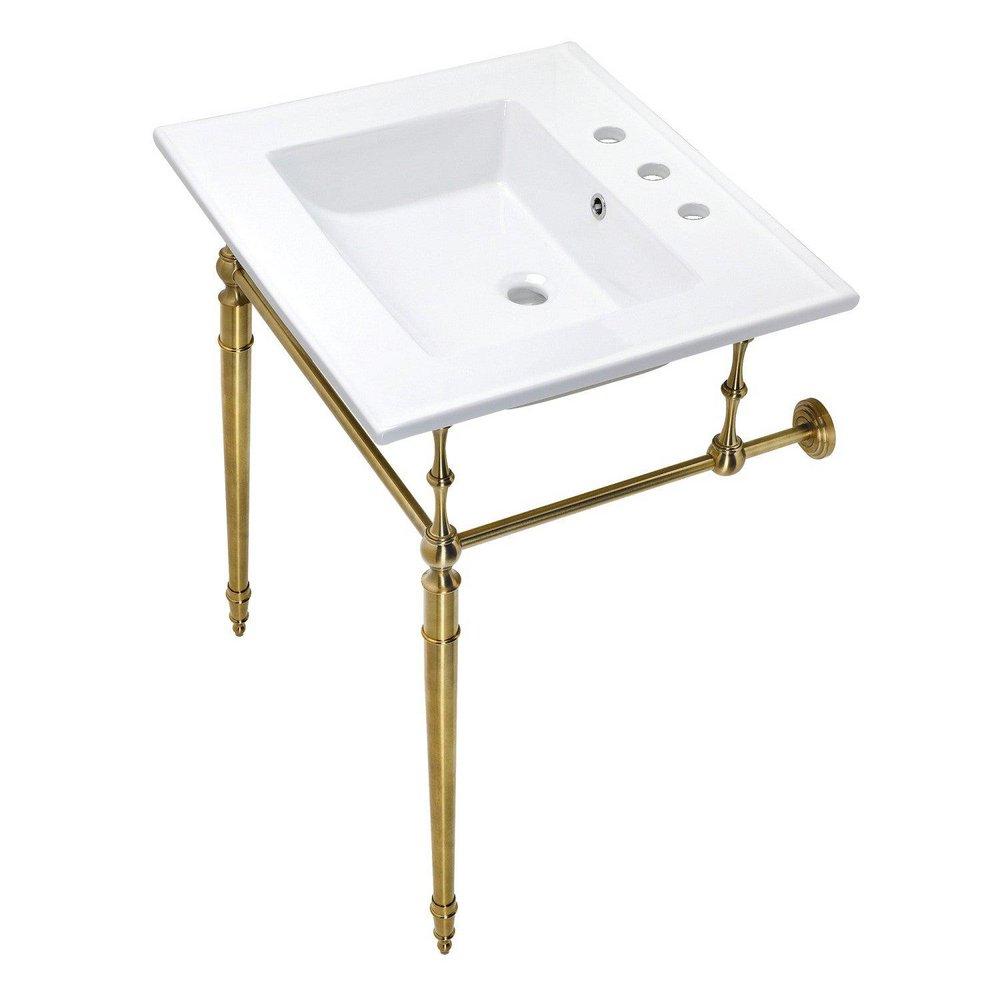 Kingston Brass White Console Bathroom Sink 