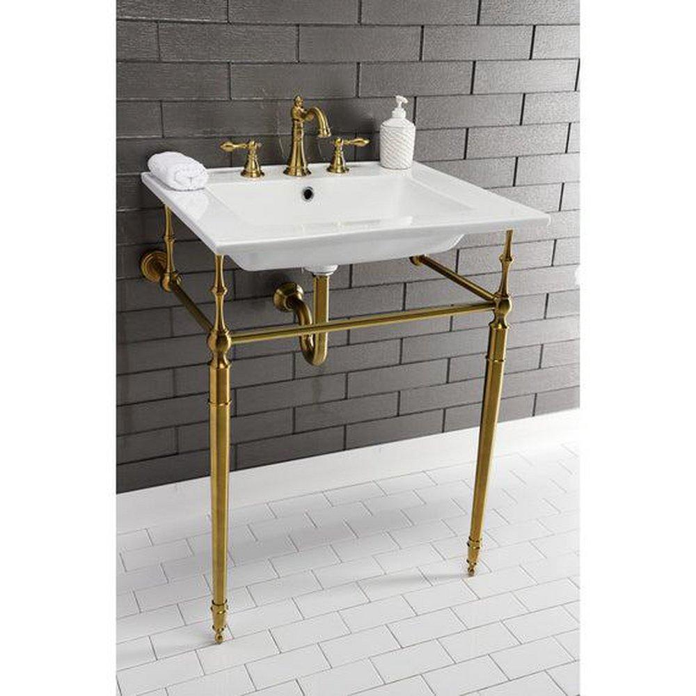 Kingston Brass White Console Bathroom Sink 