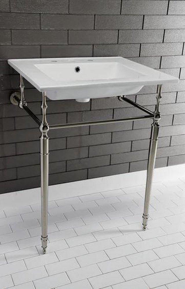 Kingston Brass White Consoles and Undermount Bathroom Sink 