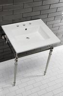 Kingston Brass White Consoles and Undermount Bathroom Sink 
