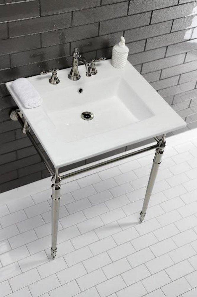 Kingston Brass White Consoles and Undermount Bathroom Sink 