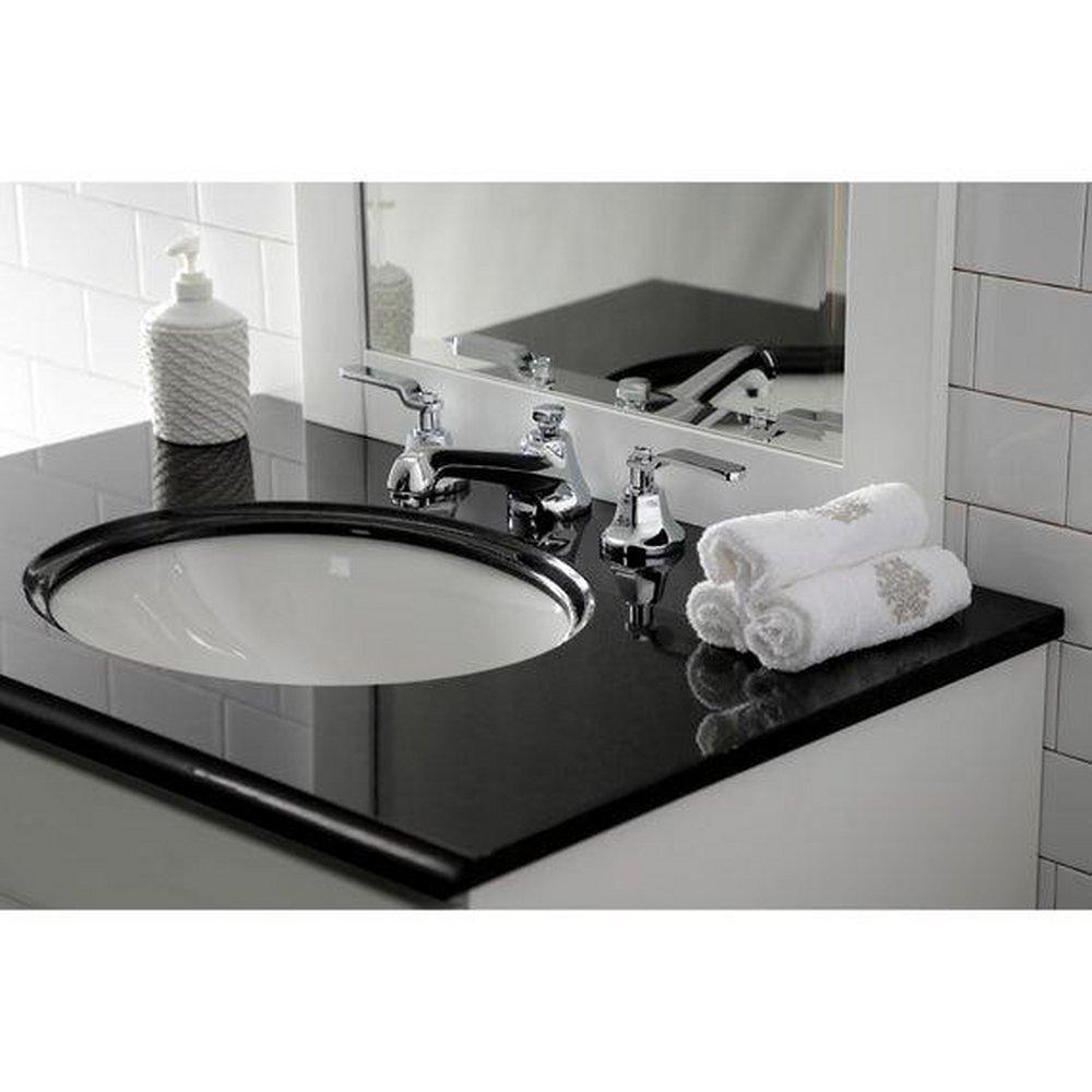 Kingston Brass Polished Chrome Two Handle Widespread Bathroom Sink Faucet 