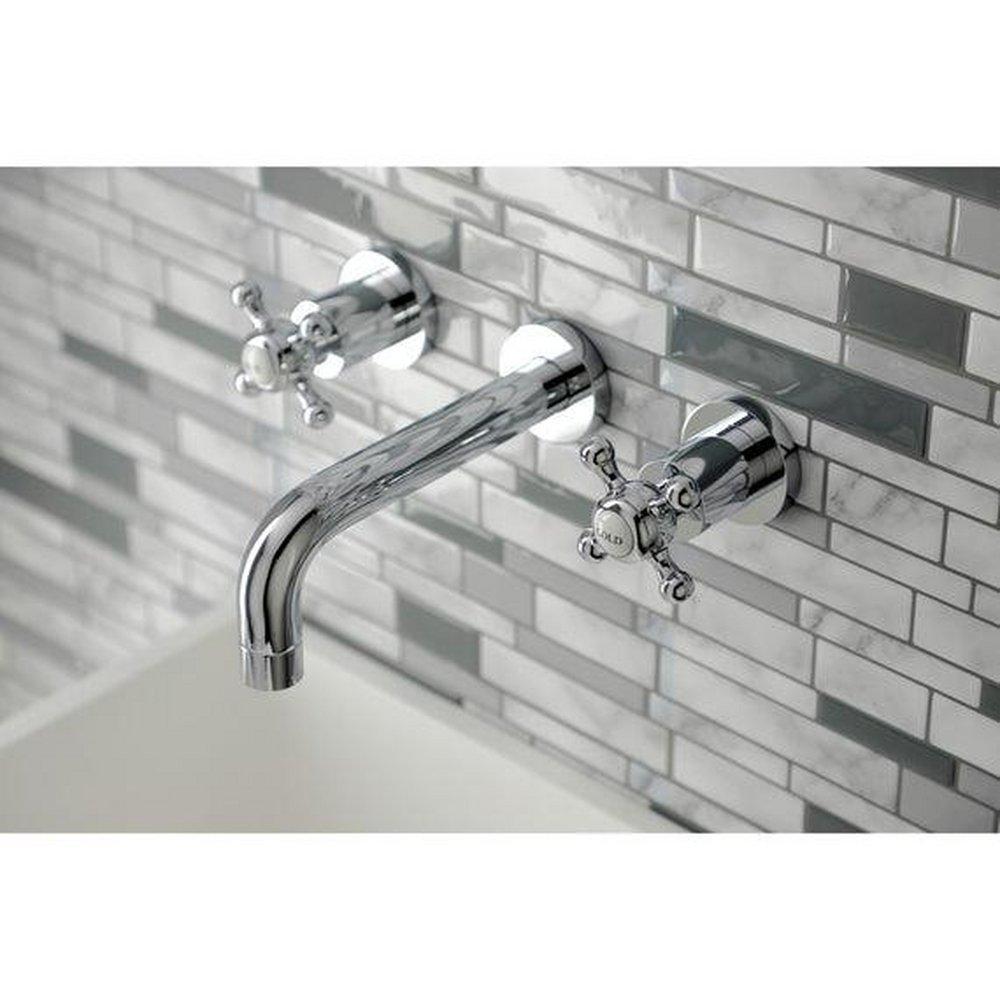Kingston Brass Polished Chrome Two Handle Widespread Bathroom Sink Faucet 