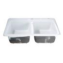 Kingston Brass White 33 x 22 in. Cast Iron 2 Bowl Drop-in Kitchen Sink 