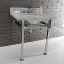 Kingston Brass Marble White/Polished Chrome Consoles, Freestanding and Undermount Bathroom Sink 
