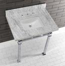 Kingston Brass Marble White/Polished Chrome Consoles, Freestanding and Undermount Bathroom Sink 