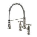 HERITAGE 1.8 GPM WIDESPREAD BRIDGE PULL DOWN KITCHEN FAUCET 