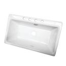 Kingston Brass White 36 x 22 in. 4 Hole Cast Iron 1 Bowl Drop-in Kitchen Sink 