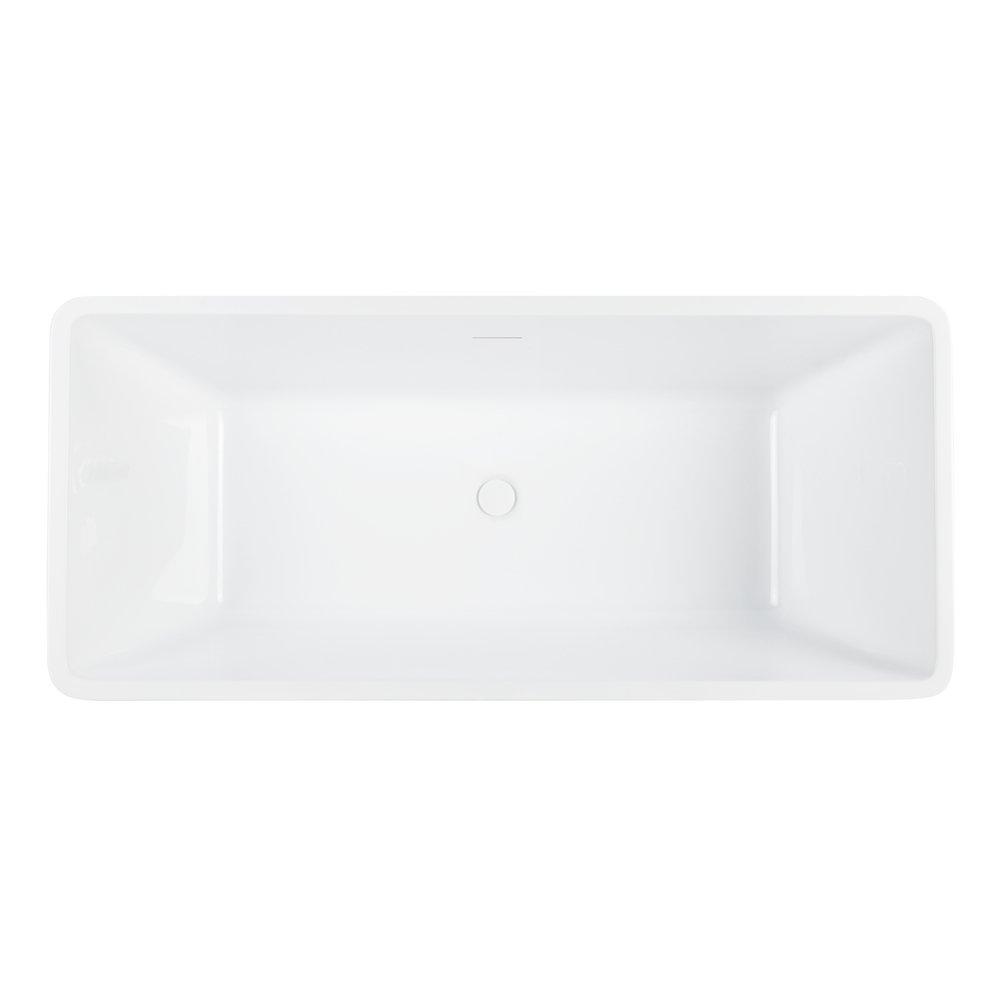 Signature Hardware White 63-5/8 x 28-1/2 in. Freestanding Bathtub with Offset Drain 