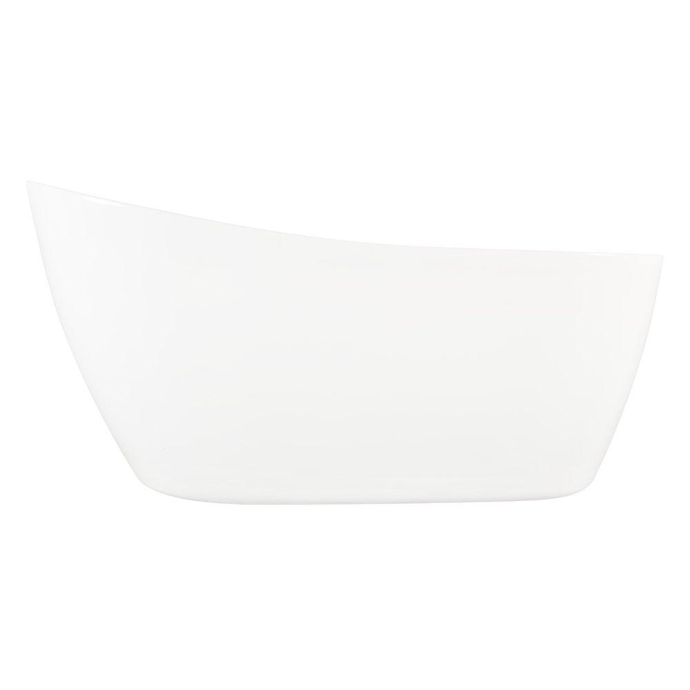 Signature Hardware White 60 x 28 in. Freestanding Bathtub with End Drain 