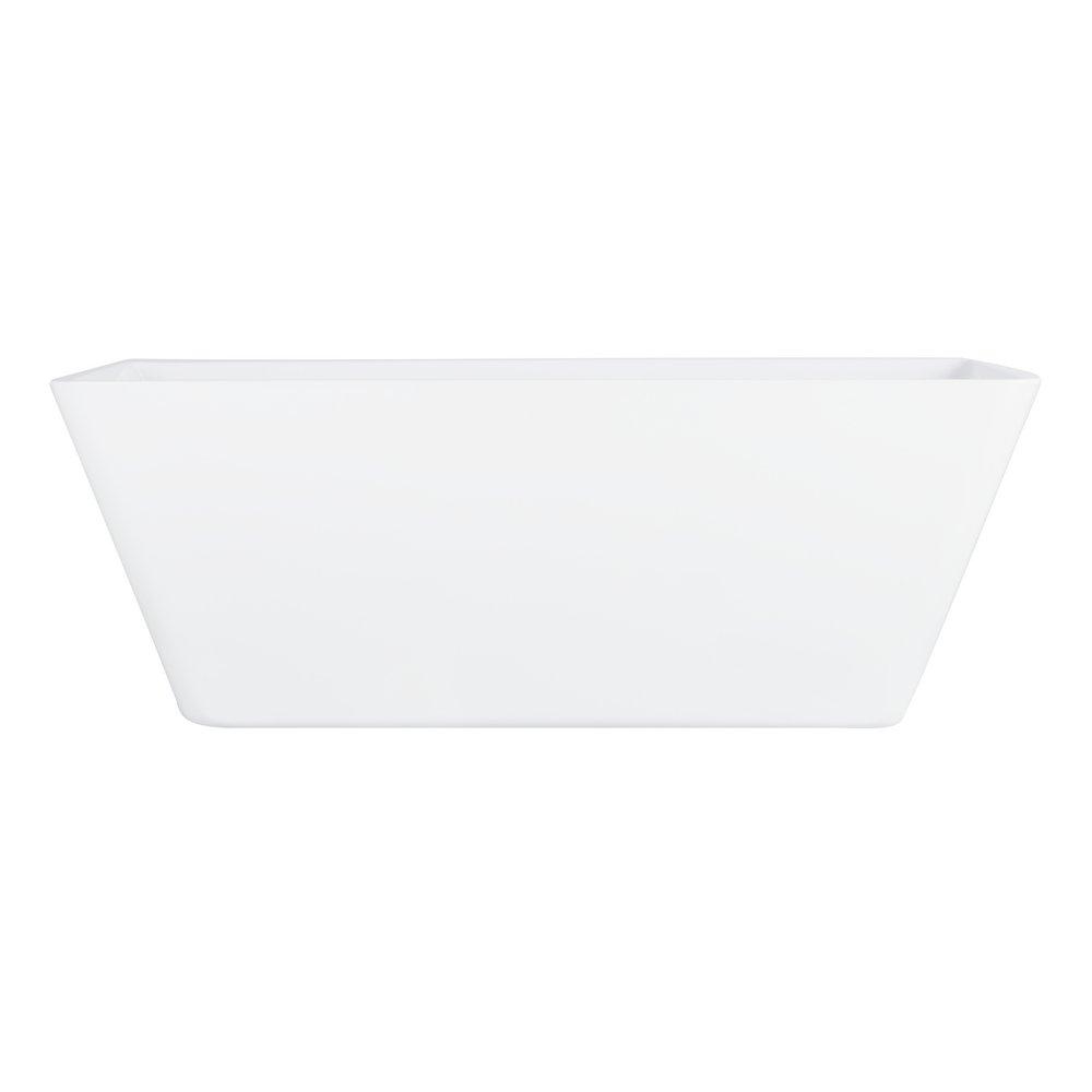 Signature Hardware White 59 x 27-1/2 in. Freestanding Bathtub with Offset Drain 