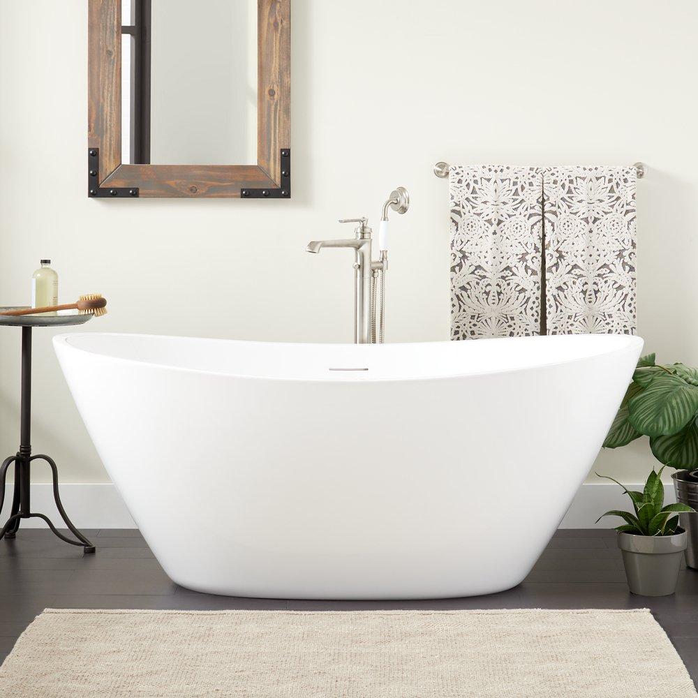 Signature Hardware White 60 x 30 in. Freestanding Bathtub 