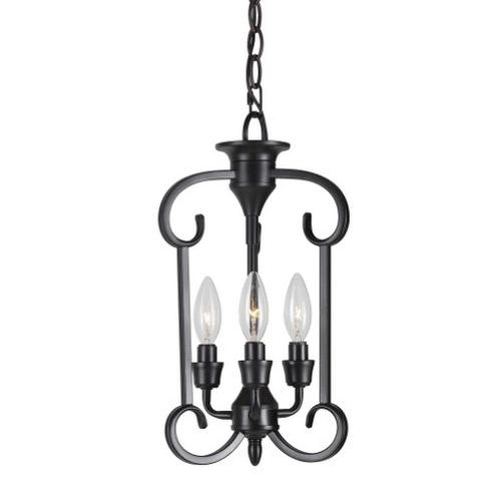 3-LIGHT BLACK FOYER PENDANT 