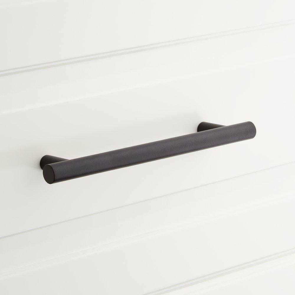 Signature Hardware Matte Black 5-1/2 in. Brass Cabinet Pull 