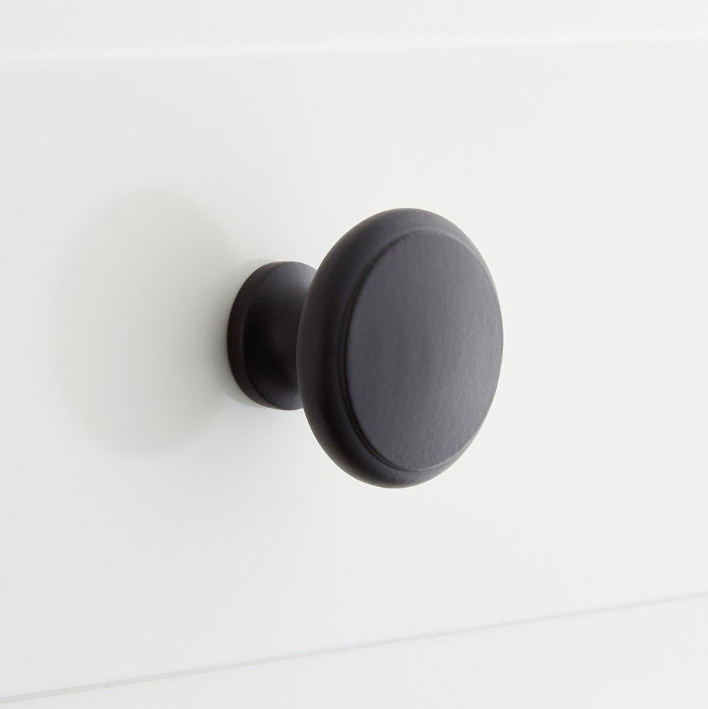 Signature Hardware Matte Black 1-1/4 in. Cabinet Knob 