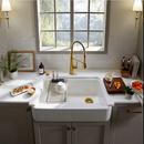 KOHLER White 35-5/8 x 21-5/16 in. No-Hole Cast Iron Single Bowl Undermount Kitchen Sink 