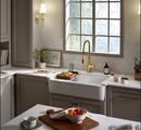 KOHLER White 35-5/8 x 21-5/16 in. No Hole Cast Iron Single Bowl Farmhouse and Undermount Kitchen Sink 
