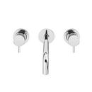 MODERN WALL-MOUNTED BATHROOM FAUCET WITH 2-HANDLES IN POLISHED CHROME 